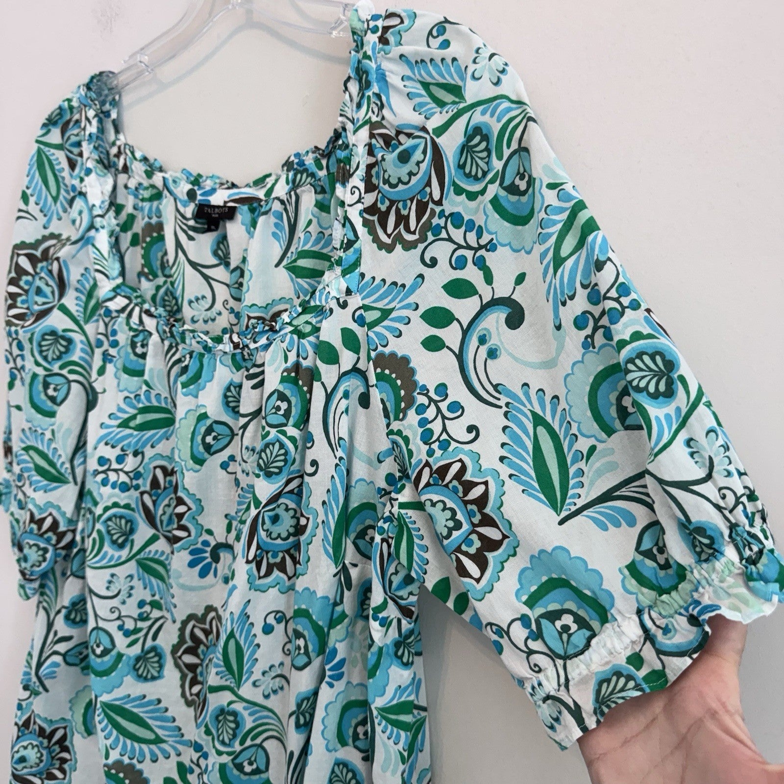 Talbots Women’s Plus 1X Top Lot Plaid Floral Cardigan Cotton 3Pc