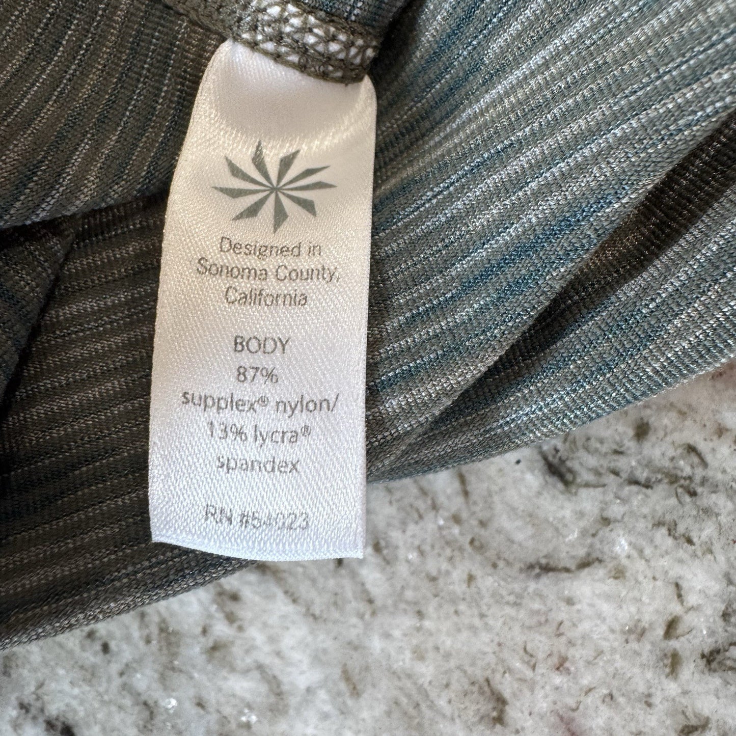 Athleta Leggings Medium Gray Blue Striped Supplex Nylon Lycra Stretch Pants