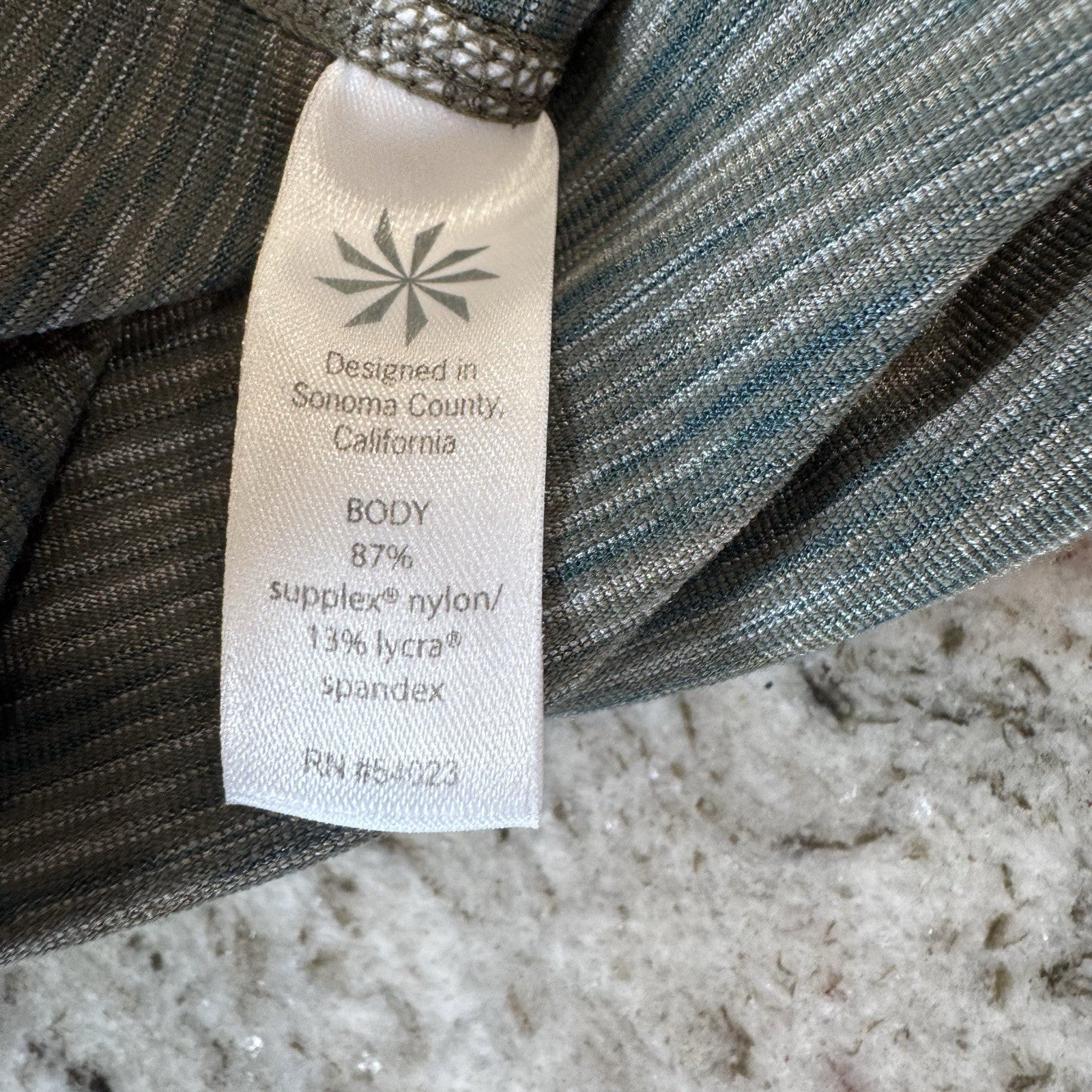 Athleta Leggings Medium Gray Blue Striped Supplex Nylon Lycra Stretch Pants