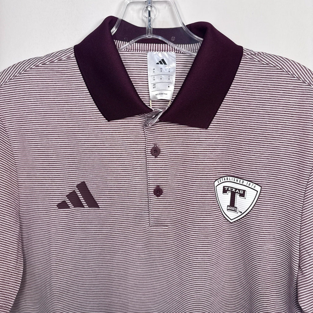 NWT Adidas Texas A&M Aggies Ultimate365 Golf Polo Men’s S Maroon White $80