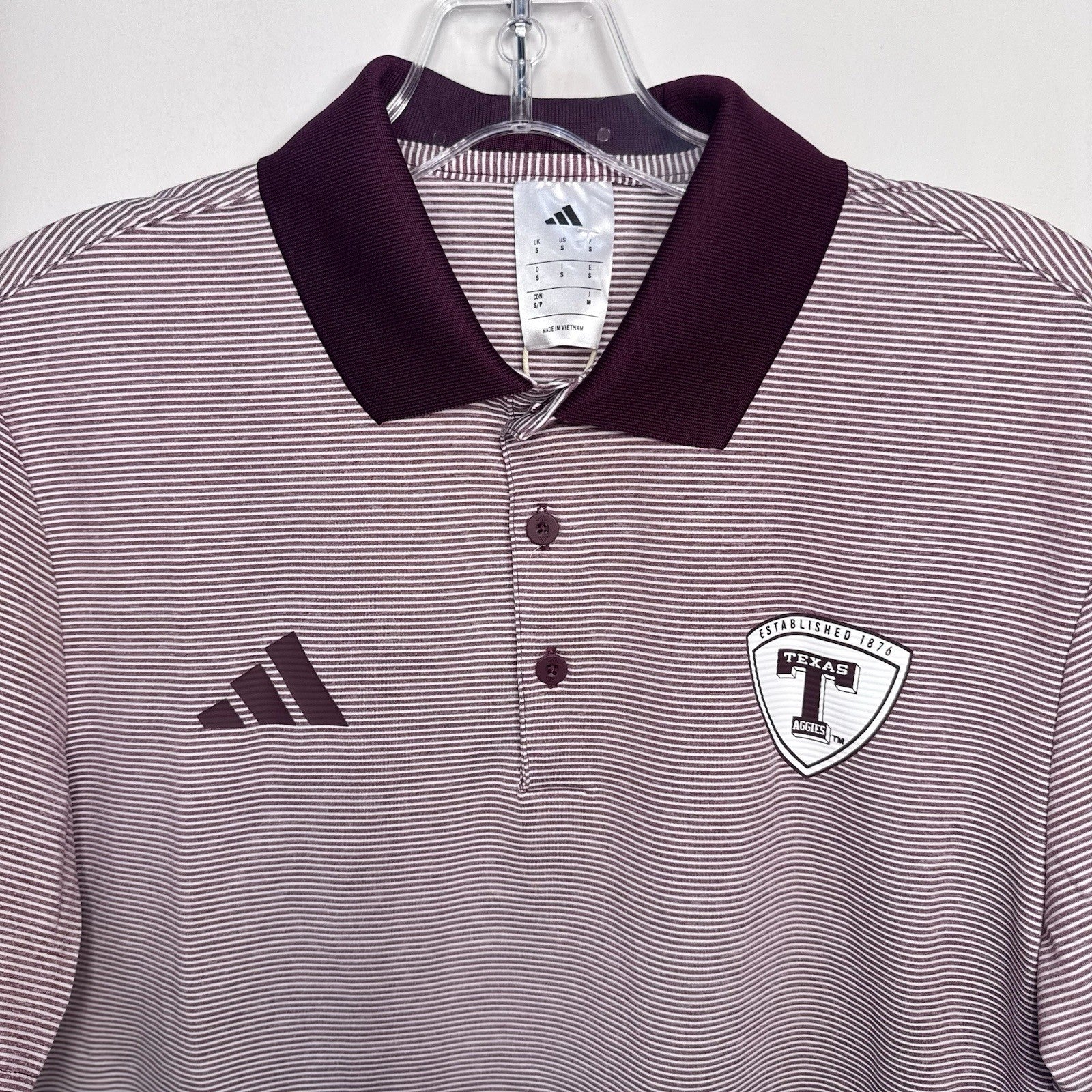 NWT Adidas Texas A&M Aggies Ultimate365 Golf Polo Men’s S Maroon White $80