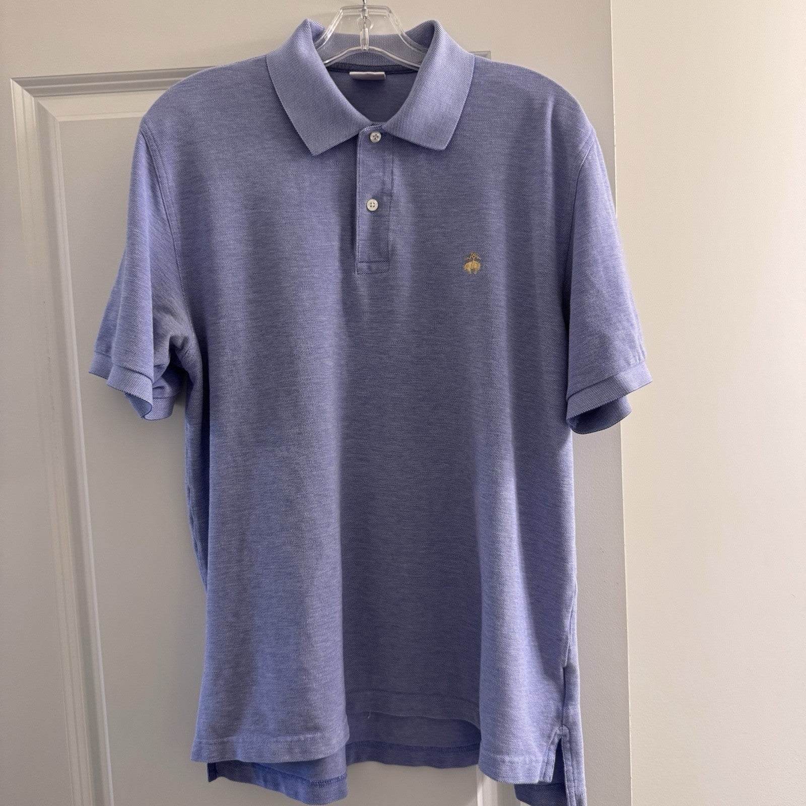 Brooks Brothers 346 Polo Shirt L Blue Cotton Performance Original Fit