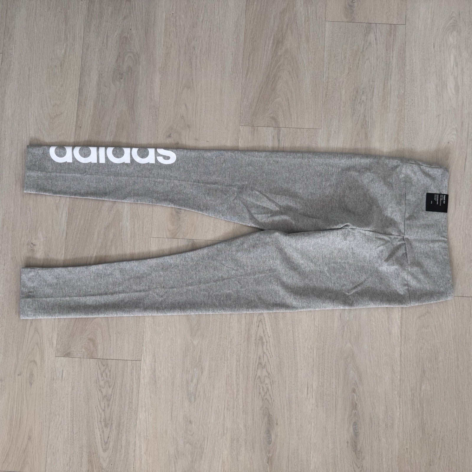 Adidas XS High Rise Leggings Gray Tight Fit Logo NWT