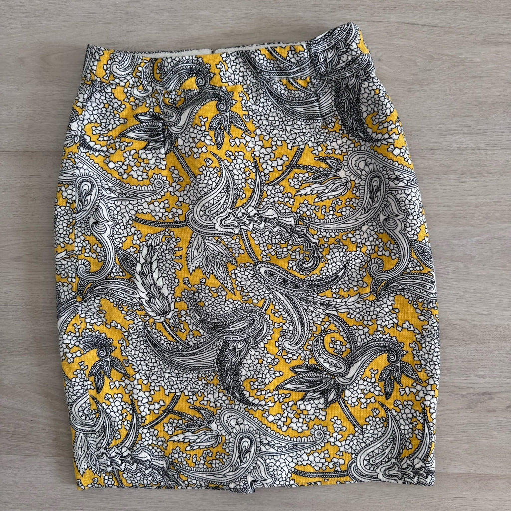 LOFT Ann Taylor Skirt Womens XS Black White Floral Pencil