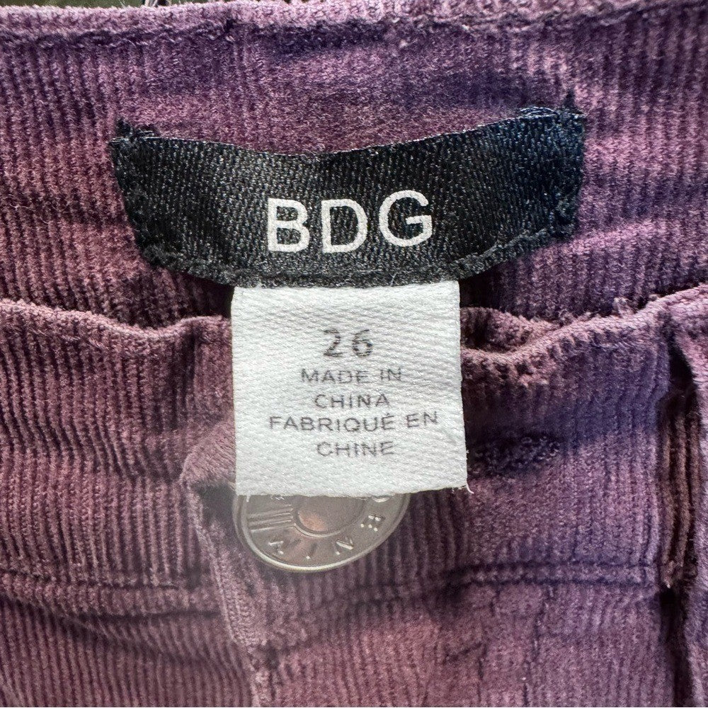 UO BDG Kick Flare High Rise Corduroy Pants Raw Hem