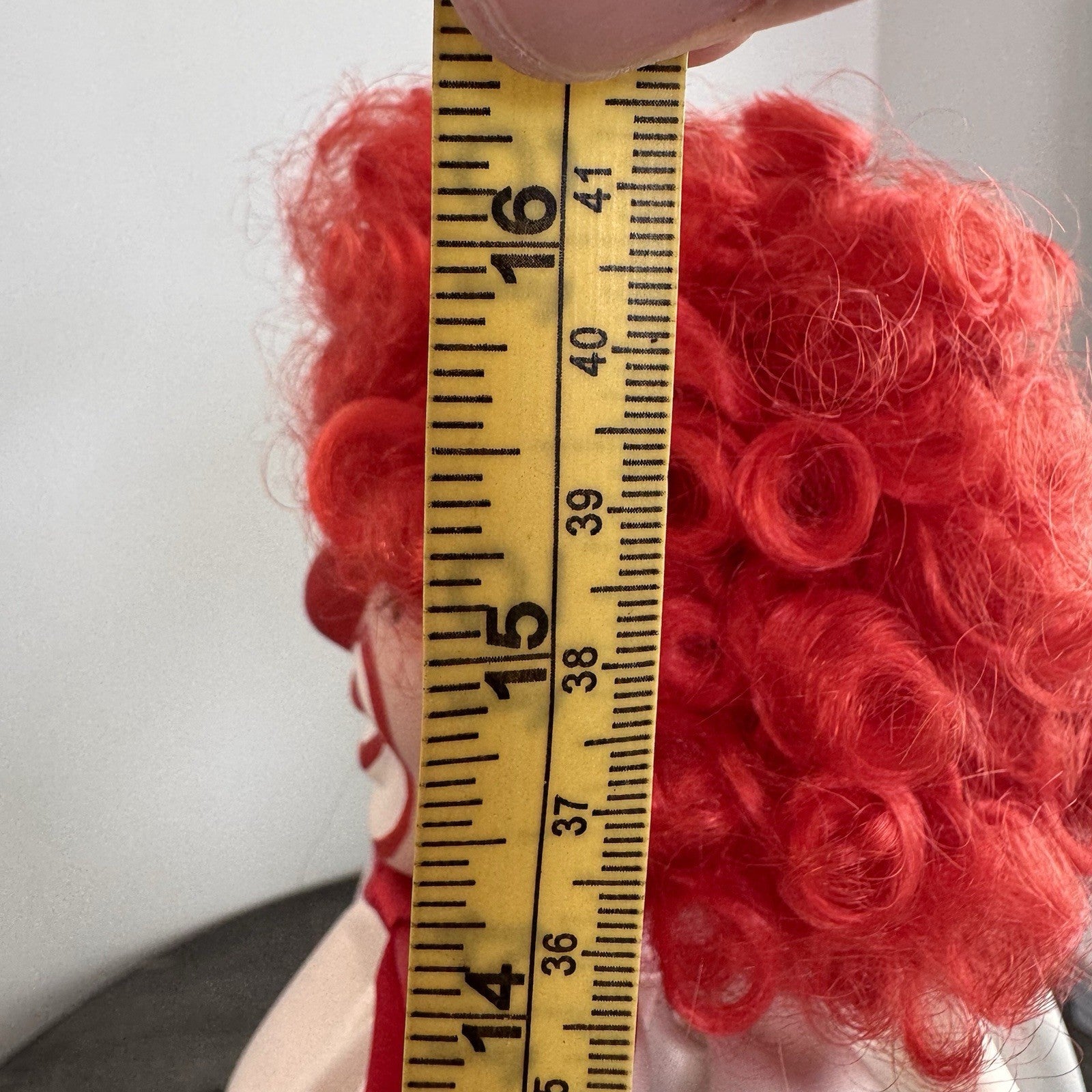 Vintage Circus Parade Porcelain Clown Doll 16" Red Hair Hand Painted Bisque Tag