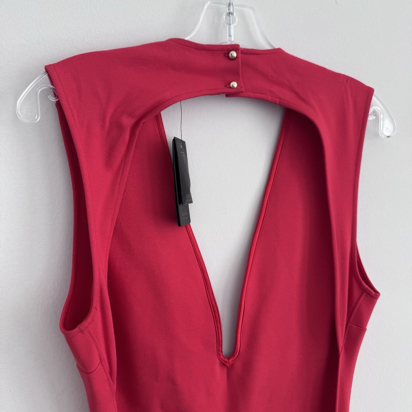 Guess Jules Backless Midi Dress Tango Red Women’s Size L NWT Sexy Cocktail Party