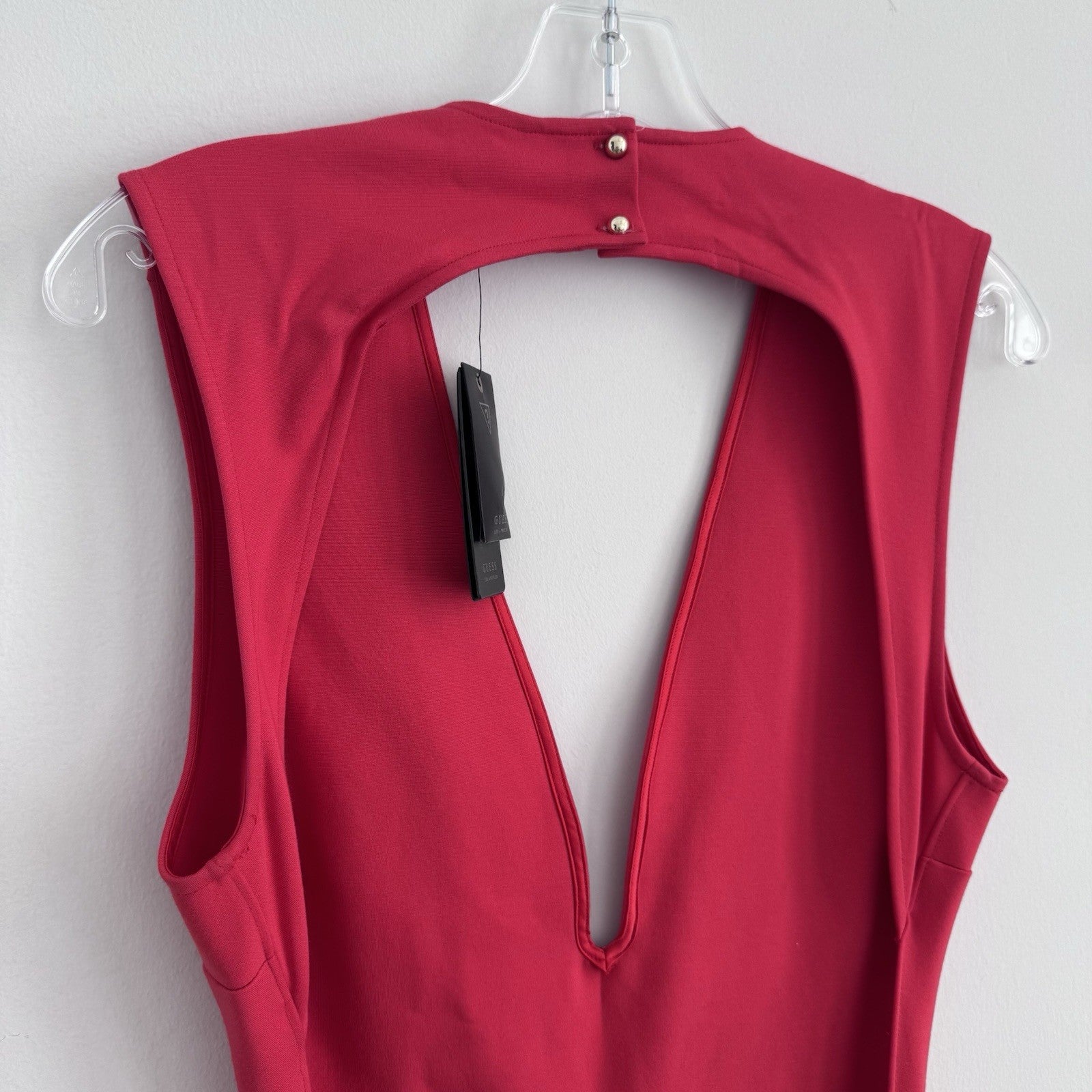 Guess Jules Backless Midi Dress Tango Red Women’s Size L NWT Sexy Cocktail Party