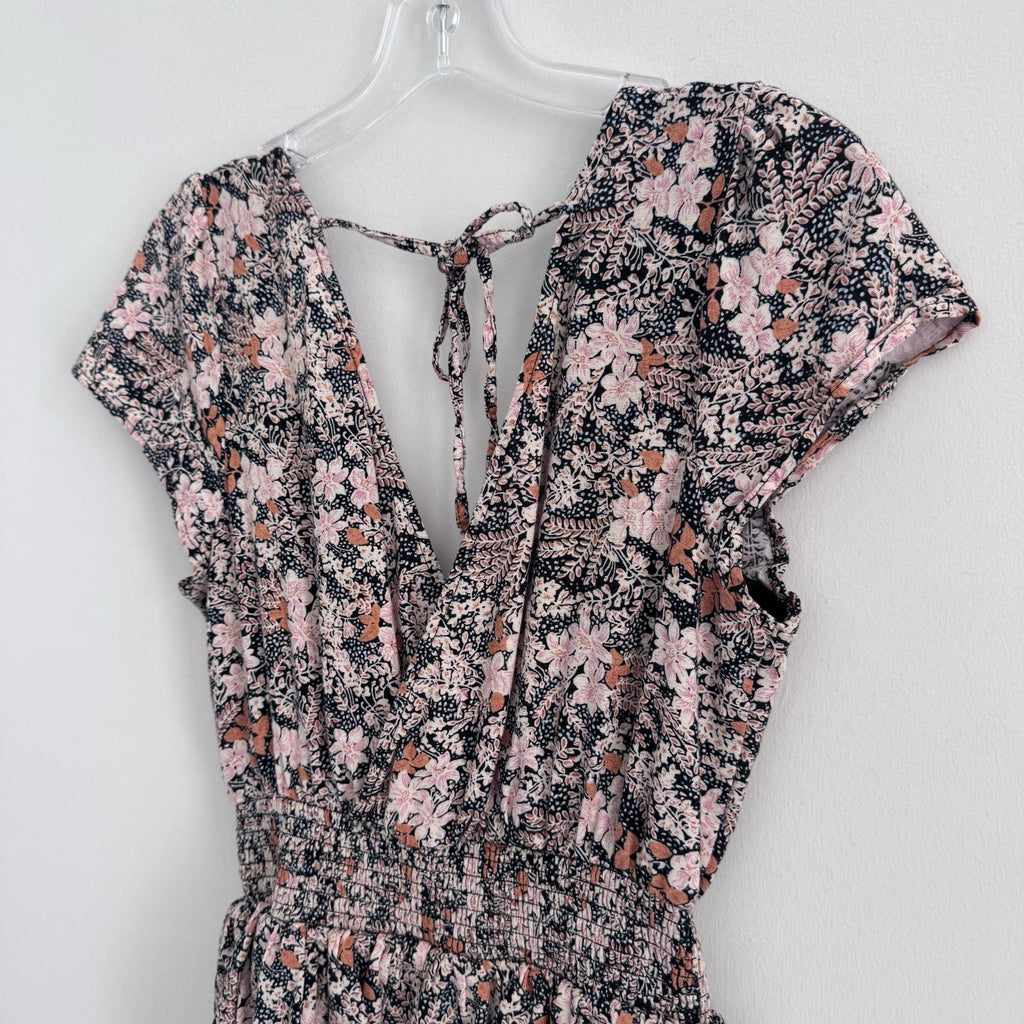 XS American Eagle Outfitters Women’s Floral Print Tiered Ruffle Mini Dress Boho