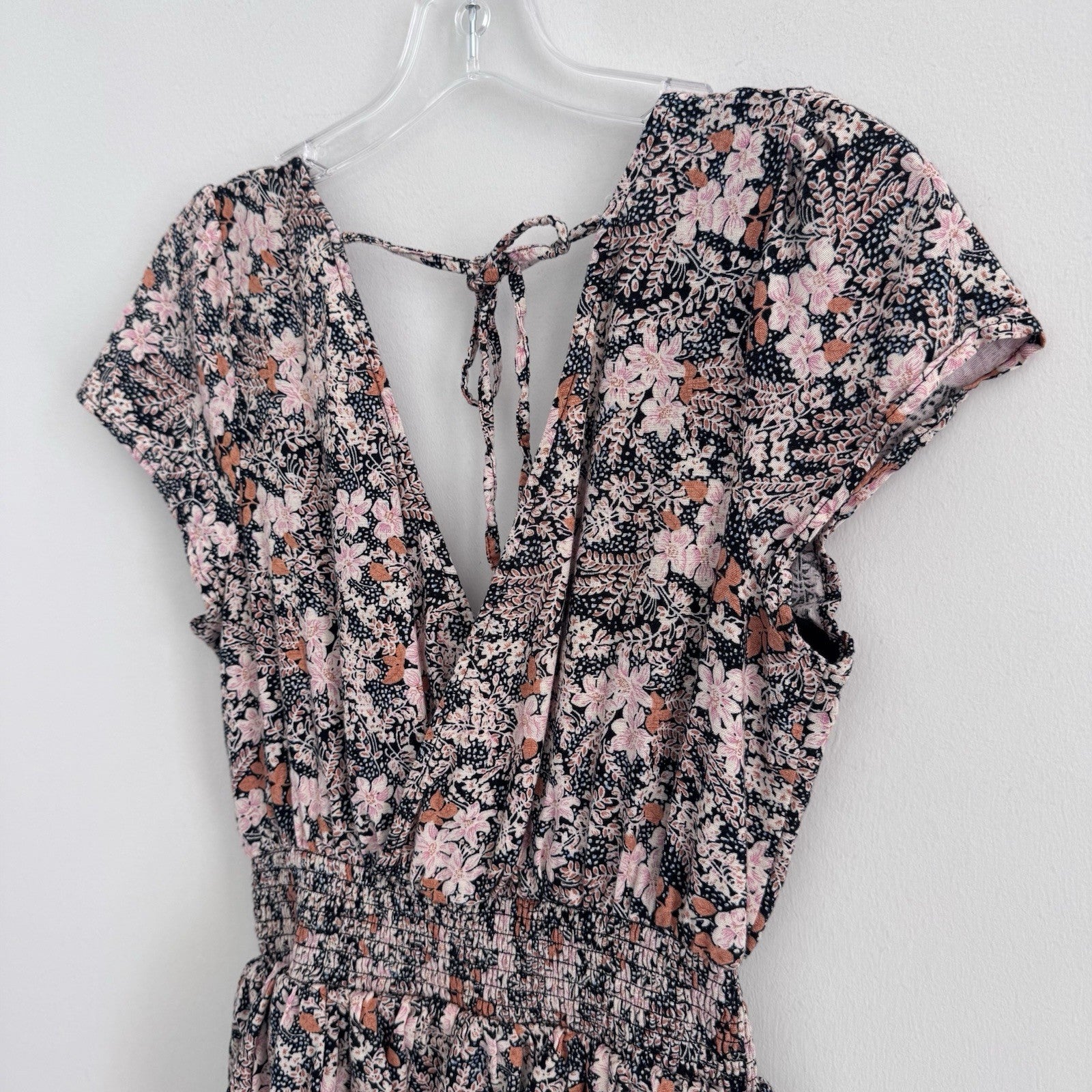 XS American Eagle Outfitters Women’s Floral Print Tiered Ruffle Mini Dress Boho