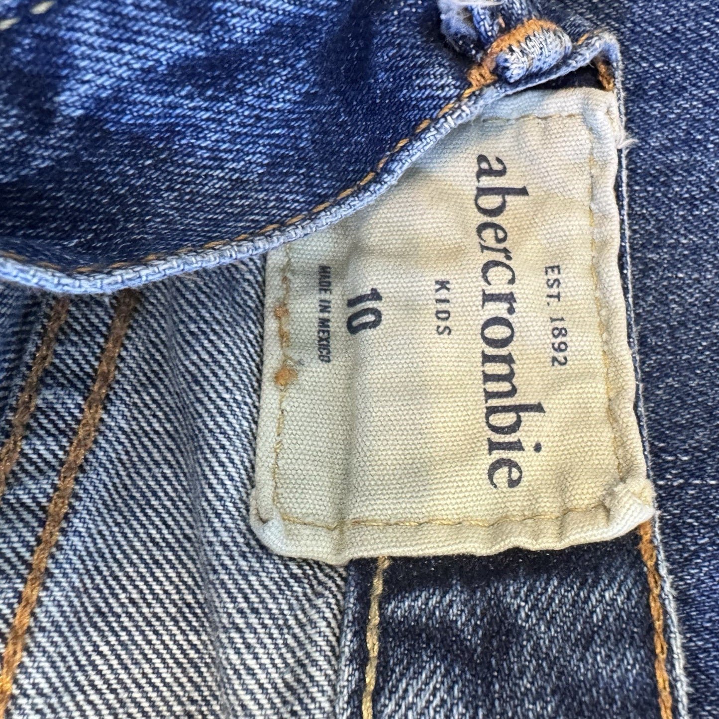 Abercrombie Kids Boys Size 10 Slim Straight Jeans Distressed Dark Wash Denim