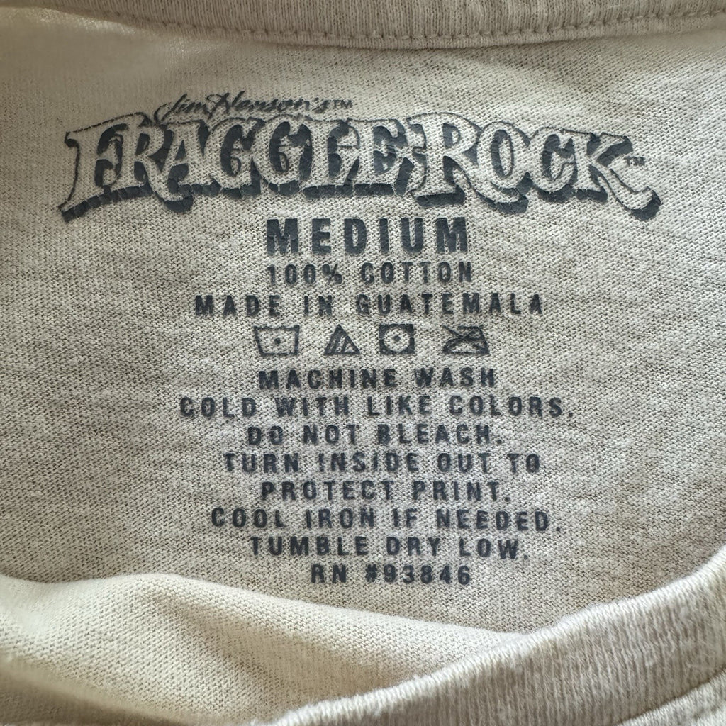 Fraggle Rock T Shirt Size M, Beige, 100% Cotton, Pre-Loved, Good Condition