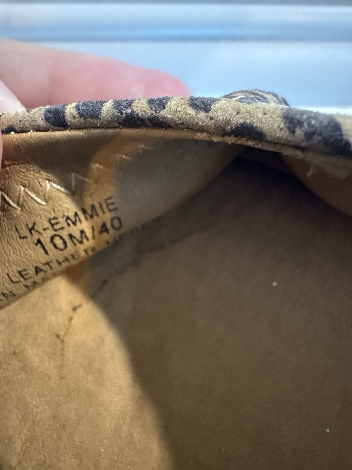 Lucky Brand Emmie Leopard Ballet Flats Women’s 10M Leather Slip On Shoes