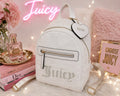 Juicy Couture Angel Big Spender Backpack White Velour Rhinestone NWT Y2k $100