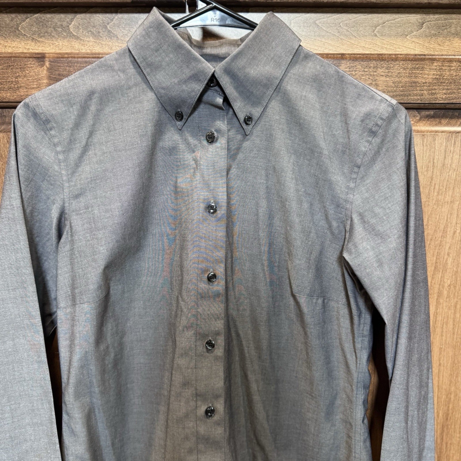 Brooks Brothers Women’s Fitted Button-Down Shirt Dress Gray Size 4 Non-Iron