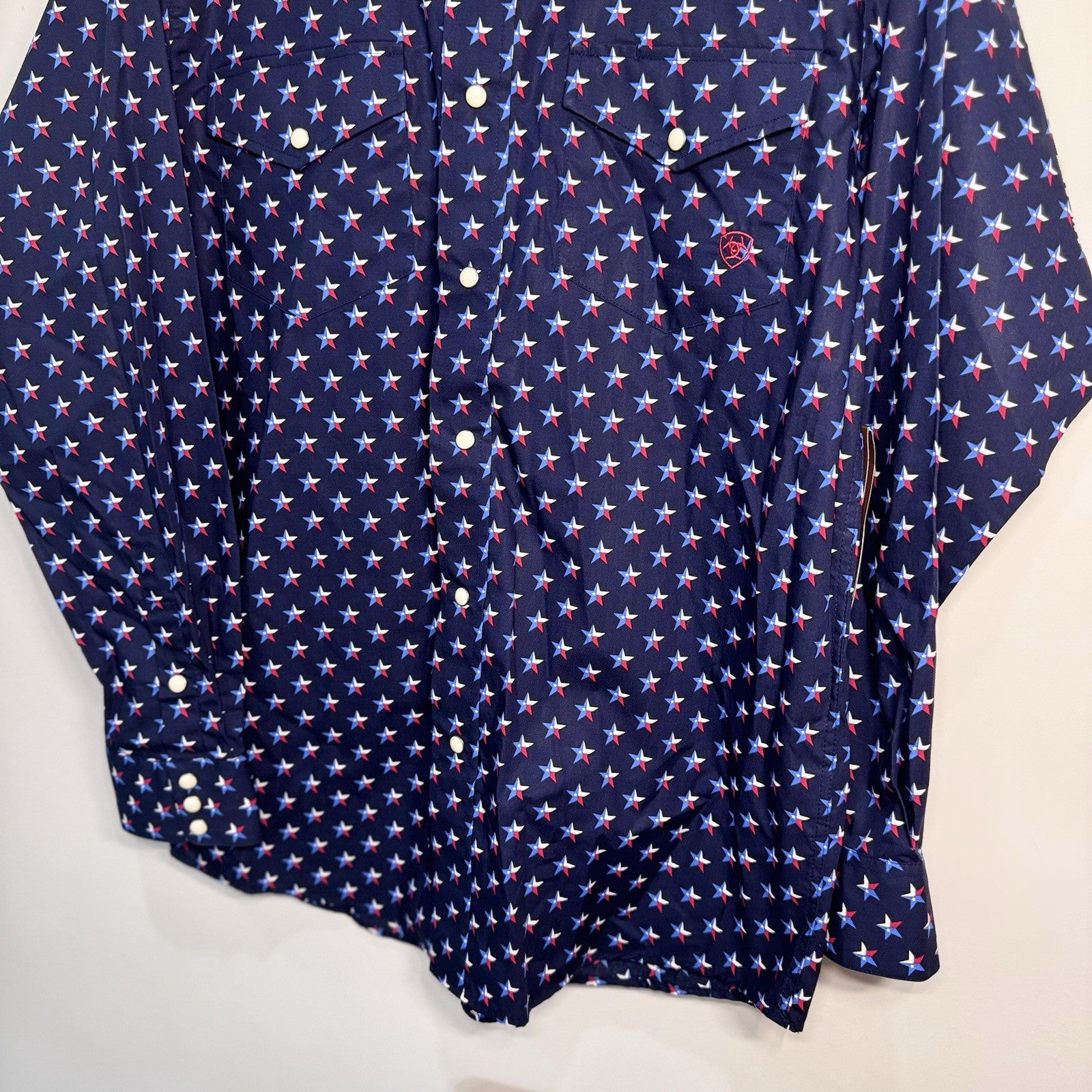 Ariat Men’s S Nosson Western Shirt Texas Star Print Snap Long Sleeve NWT