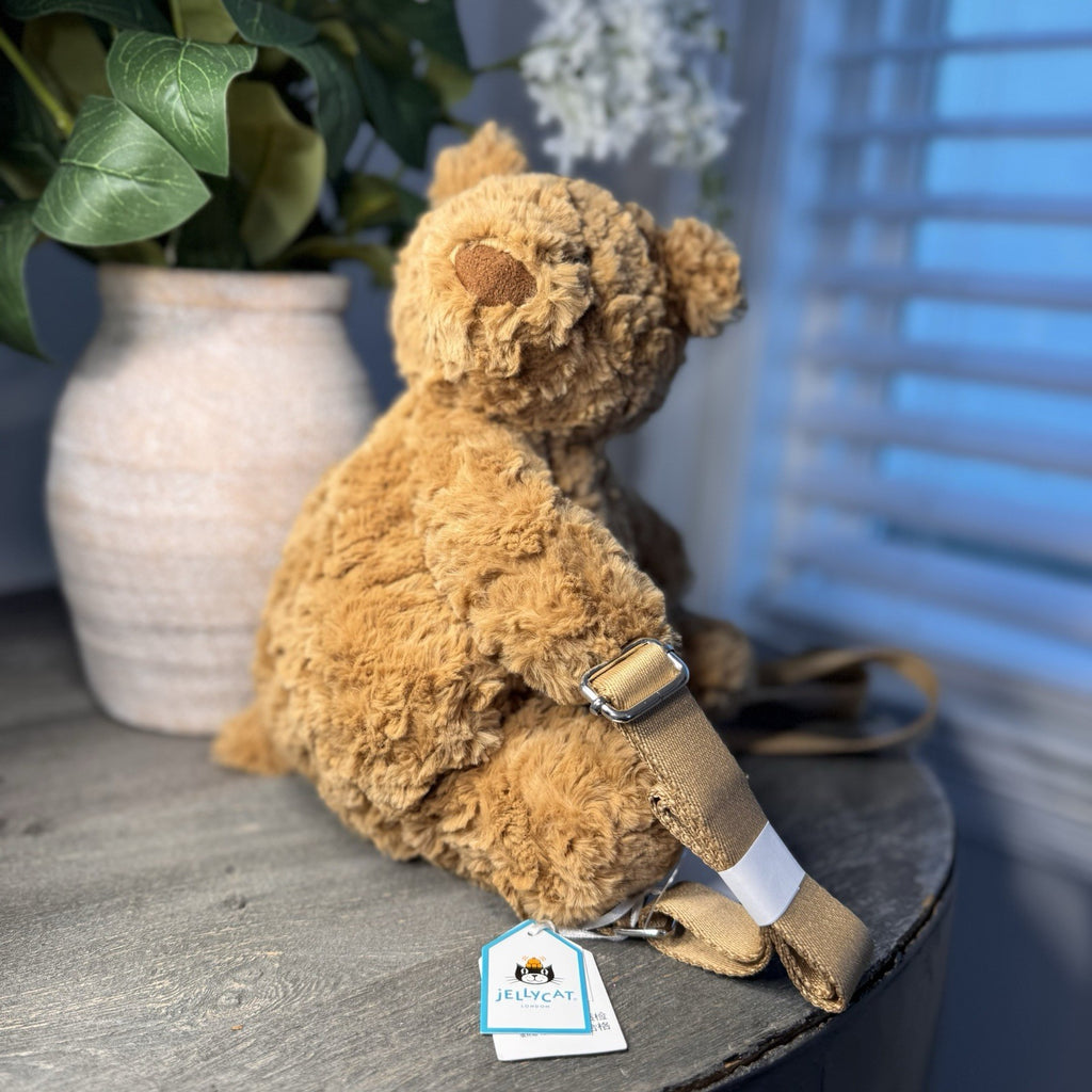 Jellycat Bartholomew Bear Backpack Plush Stuffed Animal Tan Brown NWT BAR4BP 11”