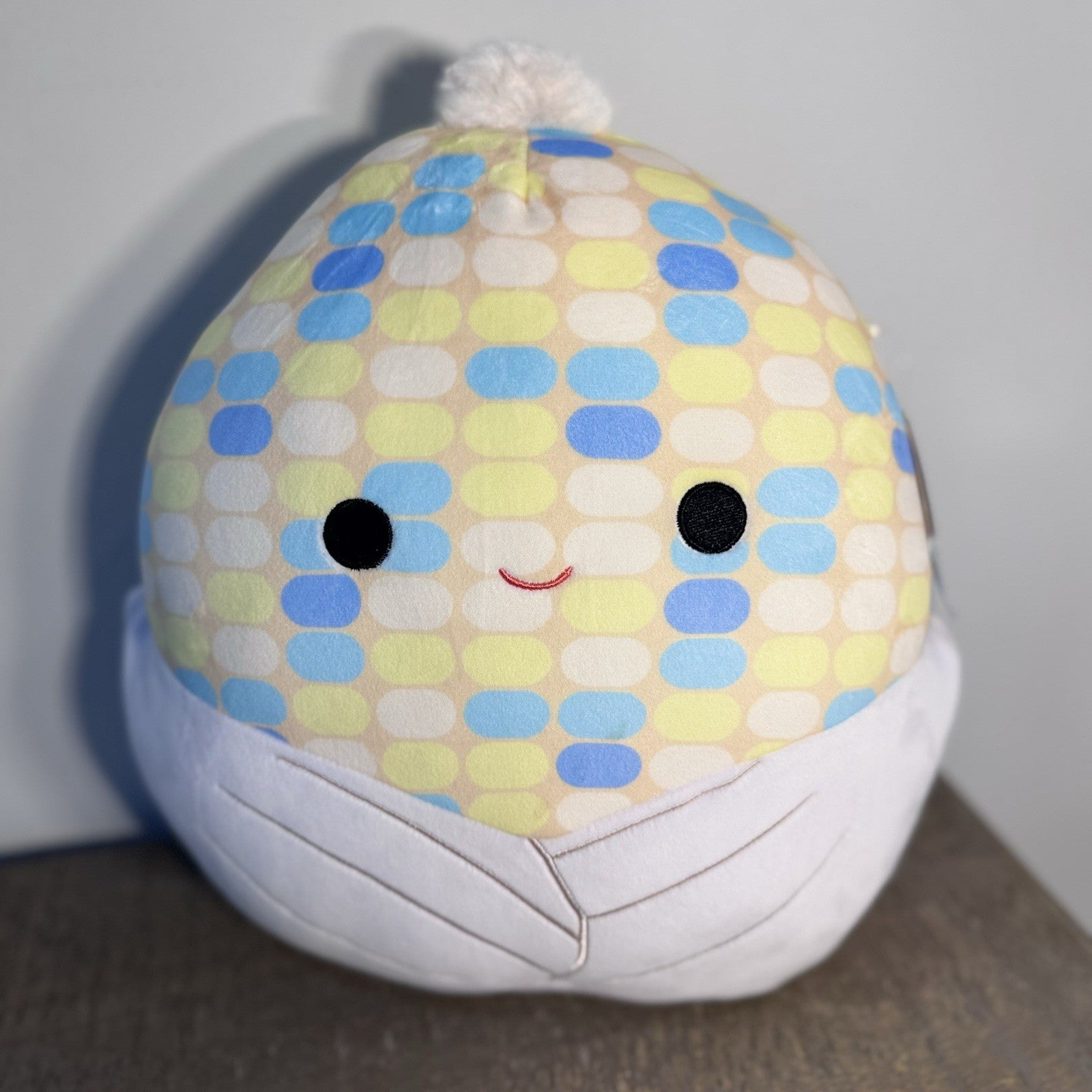 NWT Squishmallows Louise Maize Corn  12" Yellow Blue White Pattern Corn Kernels