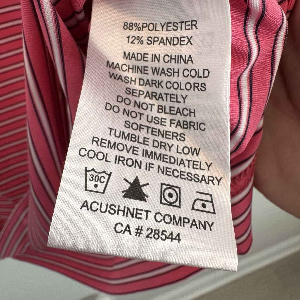 FootJoy FJ Golf Polo Shirt XL Pink Striped Holiday Panama City Beach Men’s