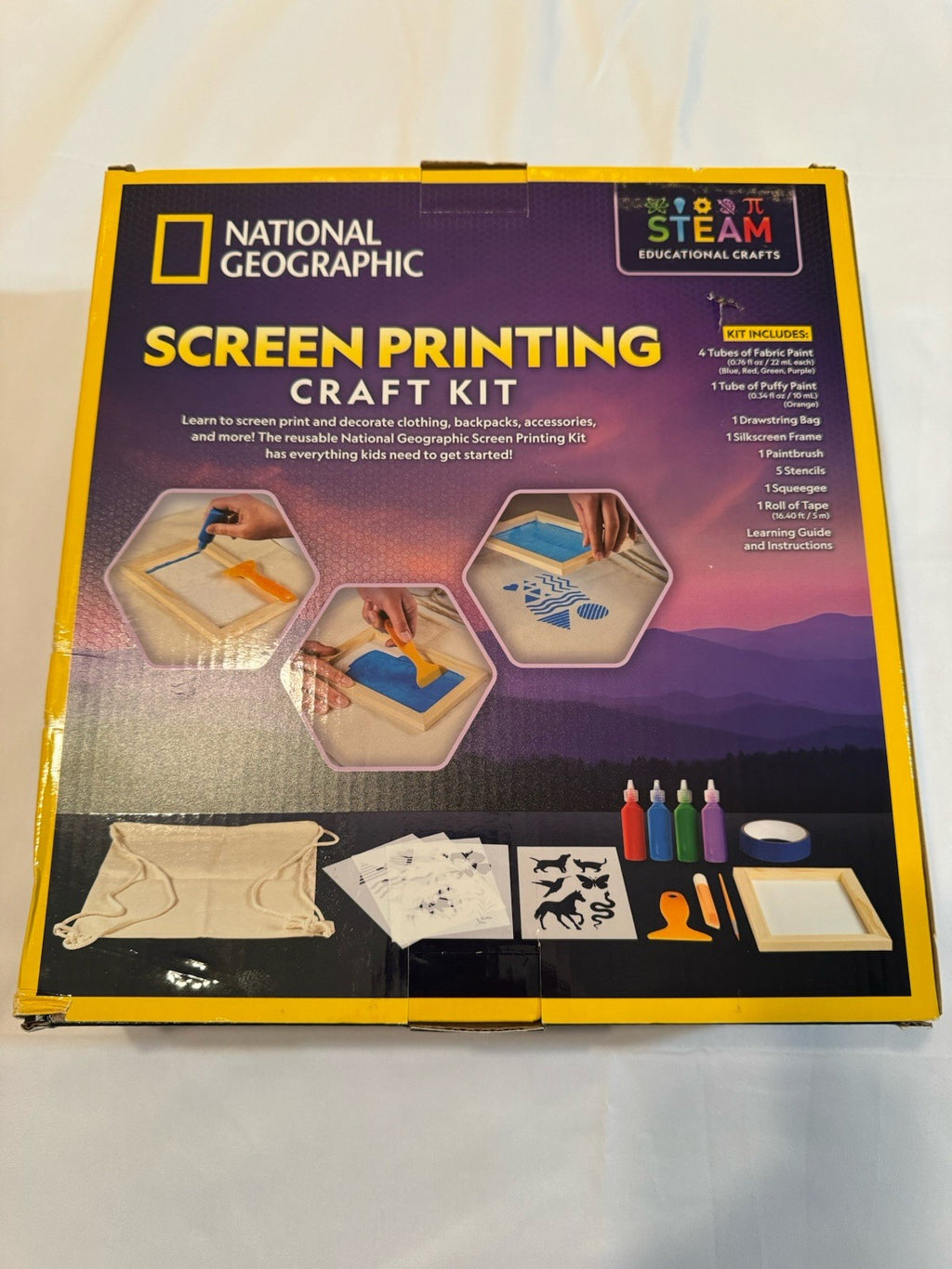 New National Geographic Screen Printing Craft Kit diy kids crafting kit w/ bags