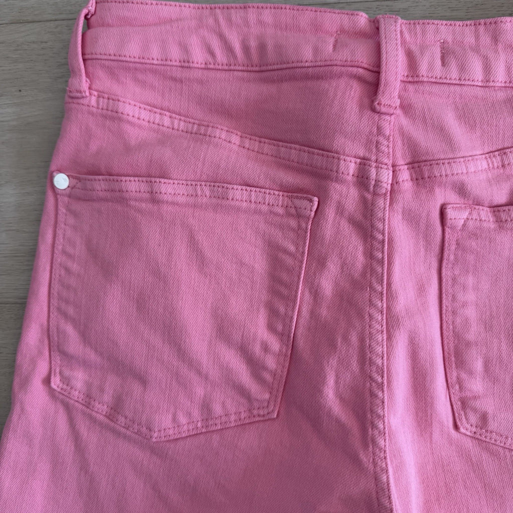Judy Blue Pink Denim Shorts L Garment Dyed Stretch