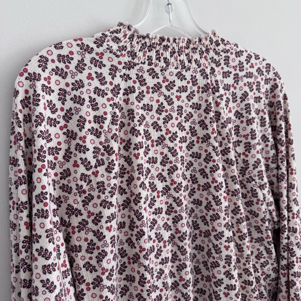 Torrid Size 1 Floral Smocked Long Sleeve Blouse Boho Top 1X
