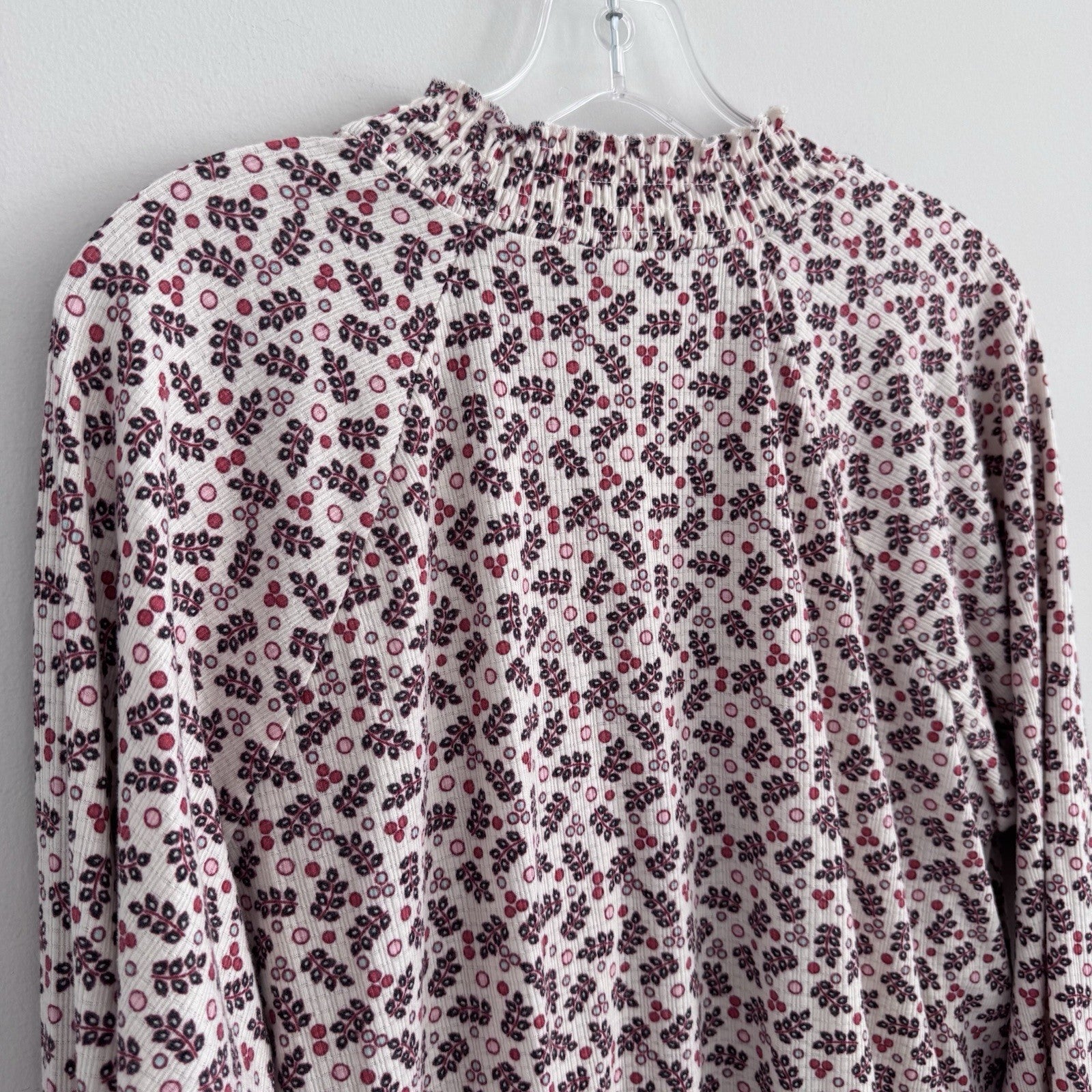 Torrid Size 1 Floral Smocked Long Sleeve Blouse Boho Top 1X