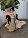Vintage Souvenir Doll Italy Venice Princess Lace Crinoline Fur Stole 1950s 7"