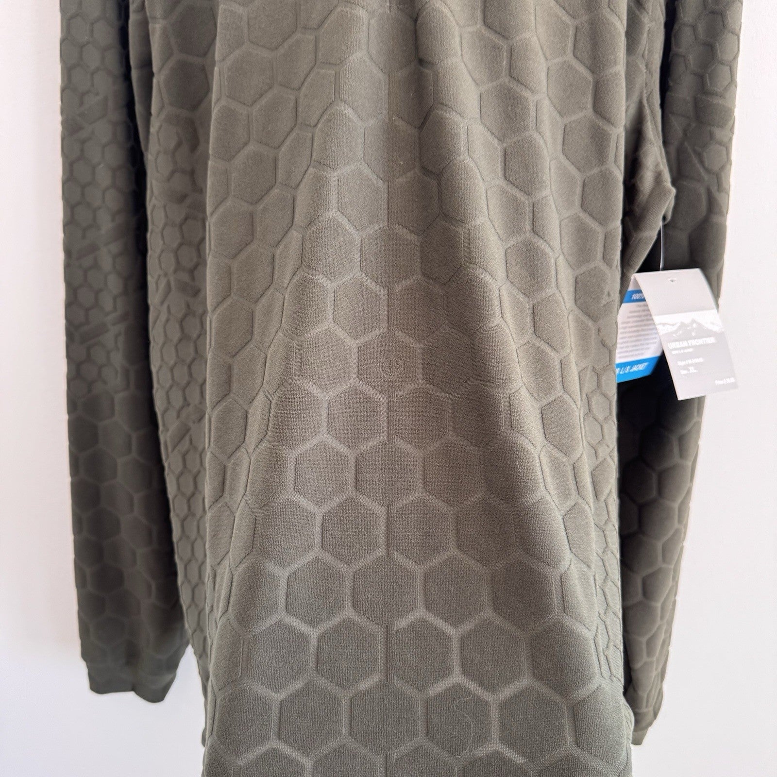 Urban Frontier Mens XL Honeycomb Fleece 1/4 Zip Pullover Jacket Green NWT