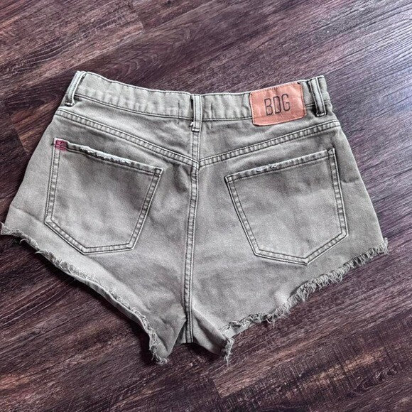 Urban Outfitters size 31 Green high-waisted cheeky denim shorts #denimshorts