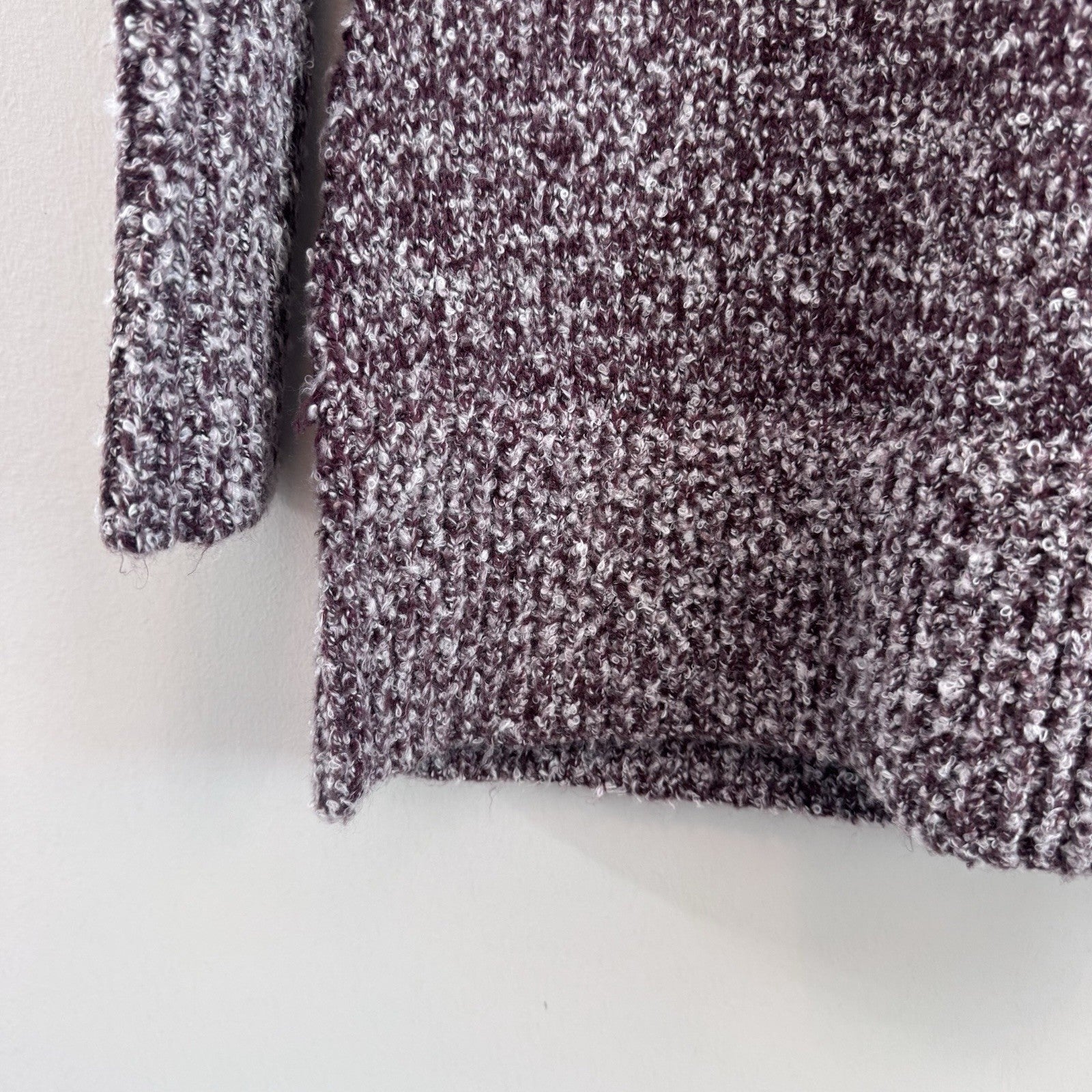 NWT Free People Sweater Dress Medium Boucle Lace Up Tunic Boho Cozy Purple Women