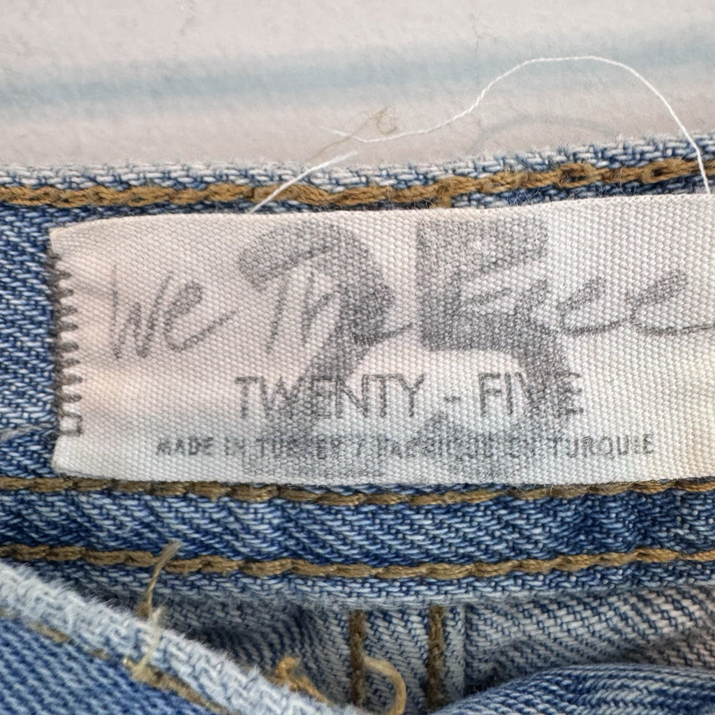 Free People We The Free Distressed Straight Leg Raw Hem Ankle Jeans 25