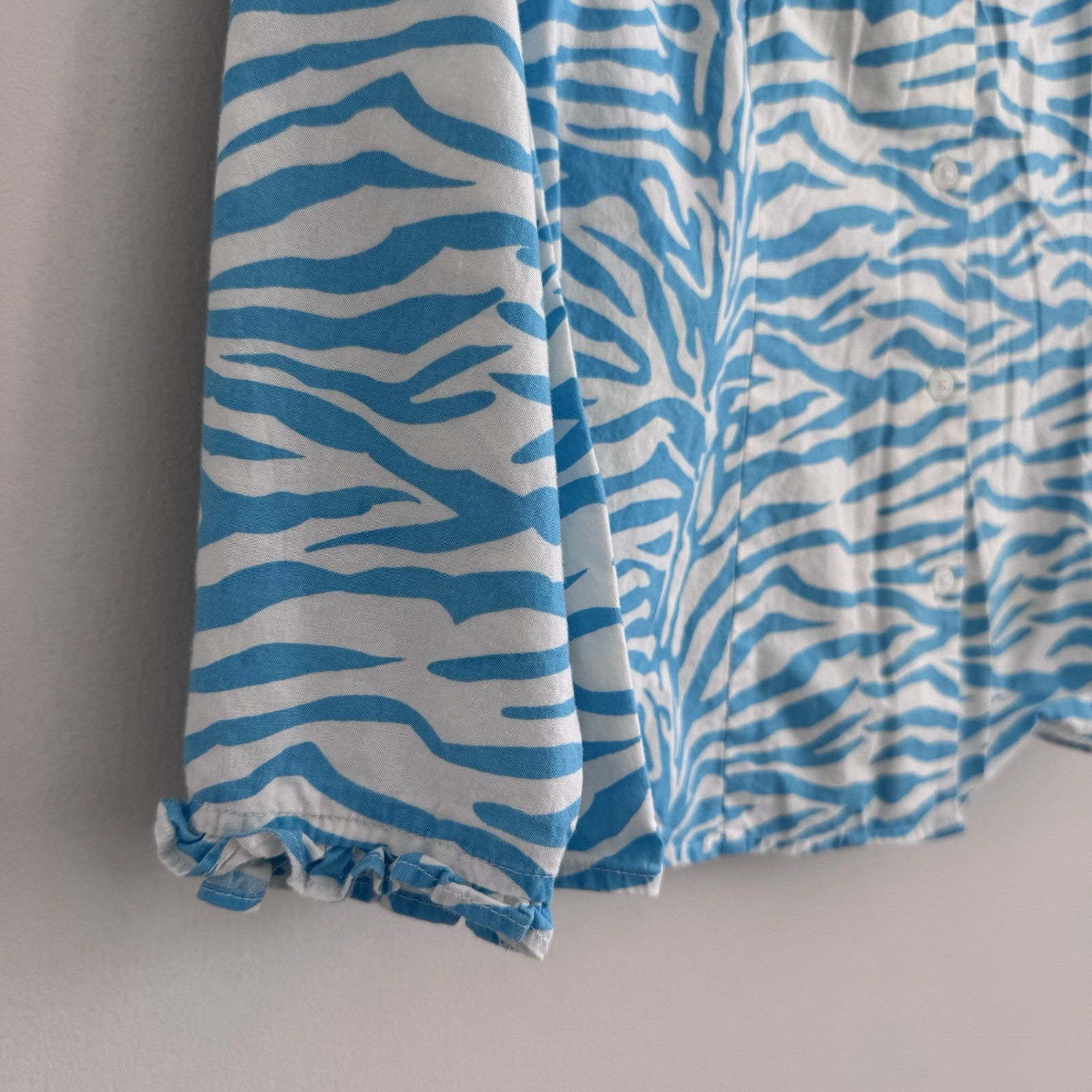 Pine Cone Hill Small Blue Zebra Print Cotton Blouse India