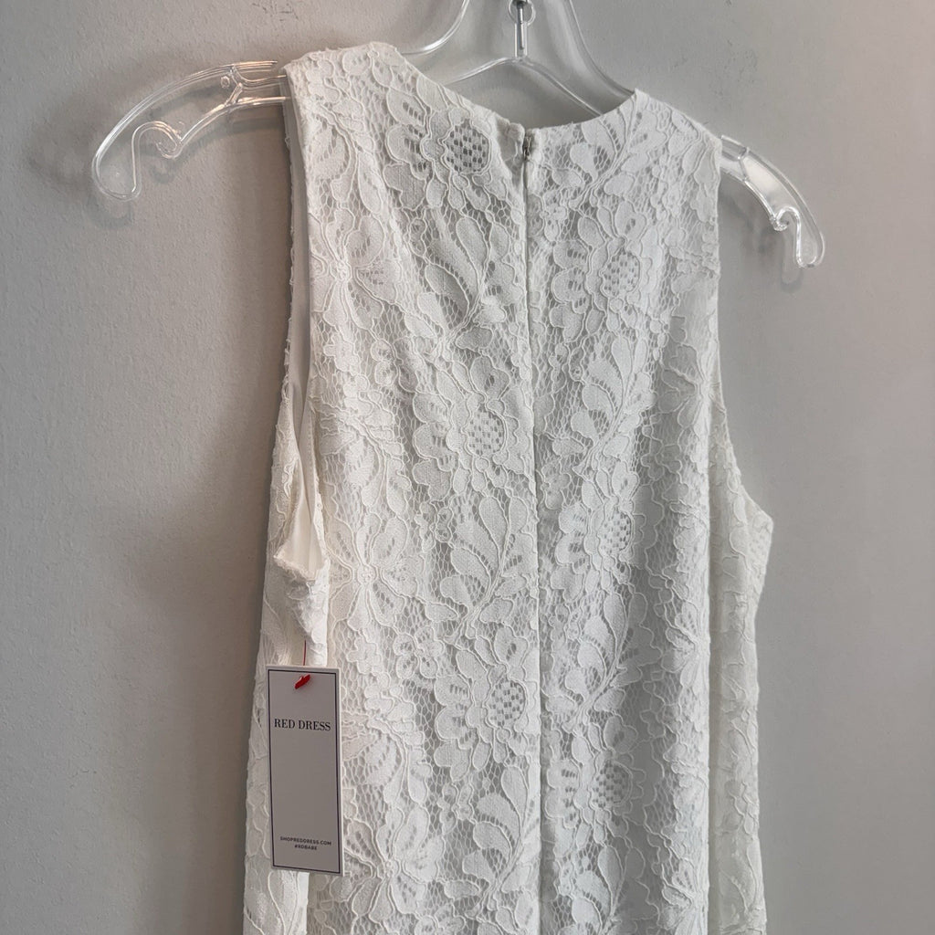 NWT Aura Red Dress Boutique White Lace Maxi Dress Sleeveless Women’s Small