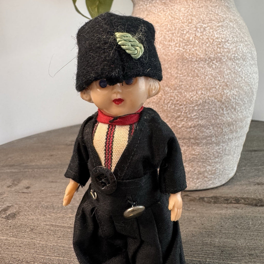 Vintage Dutch Boy Doll 5" Sleepy Eye Wooden Clogs Traditional Holland Costume