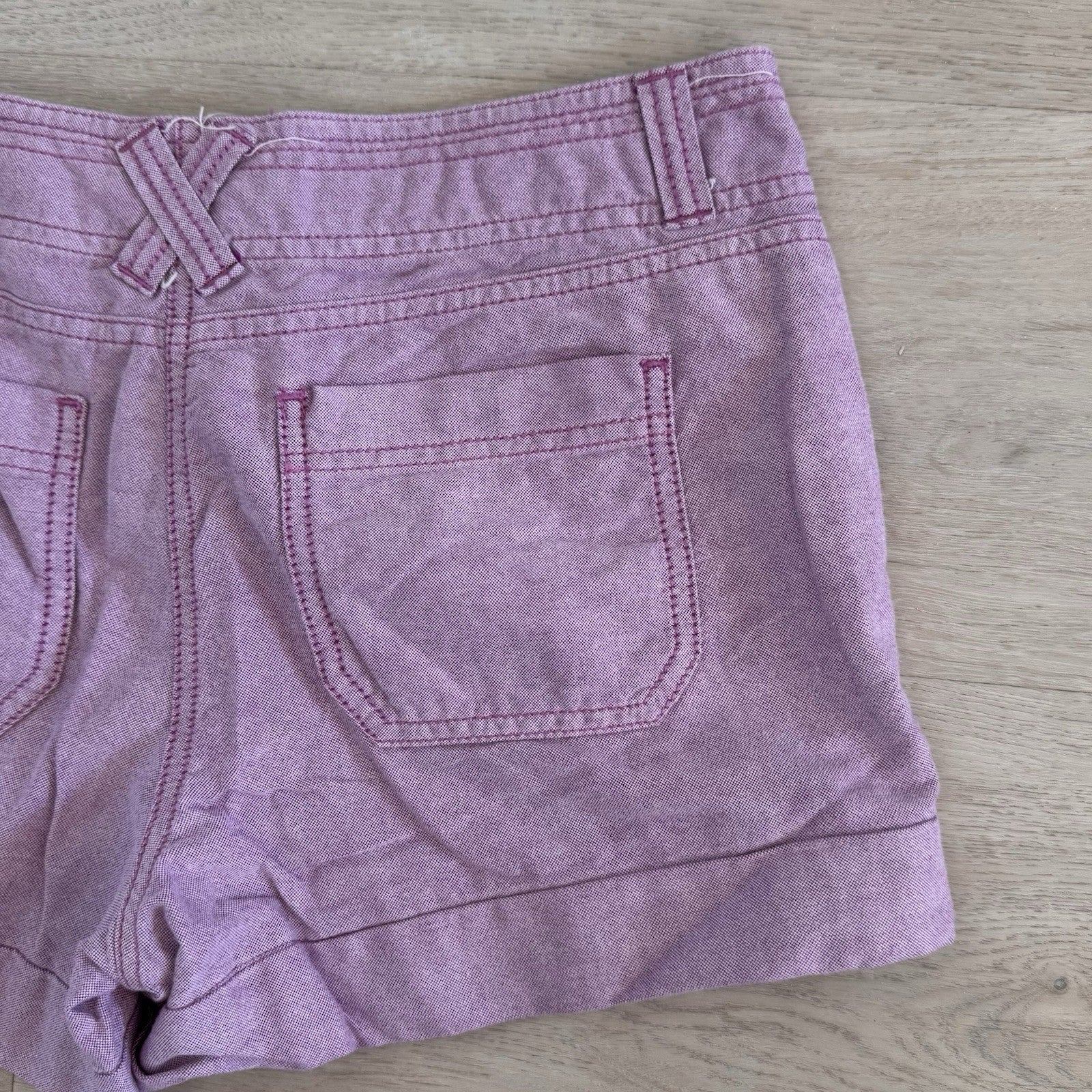 Women’s Ann Taylor LOFT Purple Cotton Shorts Sz 0 Original Casual Preppy