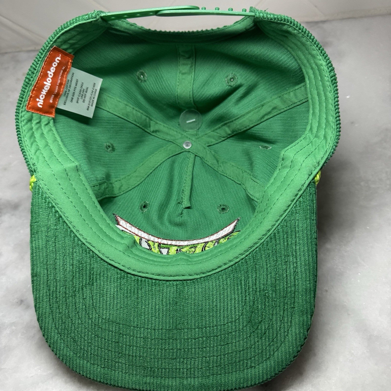 TMNT Green Corduroy Snapback Hat Adjustable Cap Nickelodeon Vintage Style New