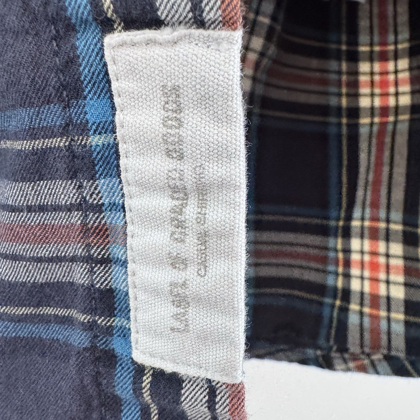 H&M L.O.G.G Mens XL Plaid Flannel Shirt Blue Corduroy Collar