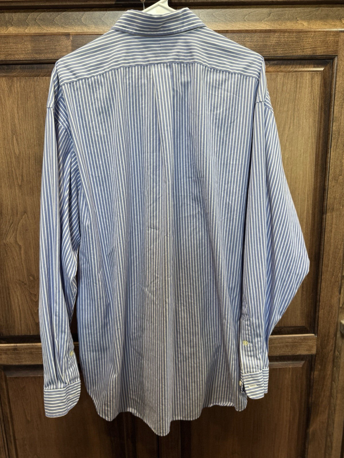 Ralph Lauren Blake Blue White Stripe Long Sleeve Button Front Shirt Men's Sz XL