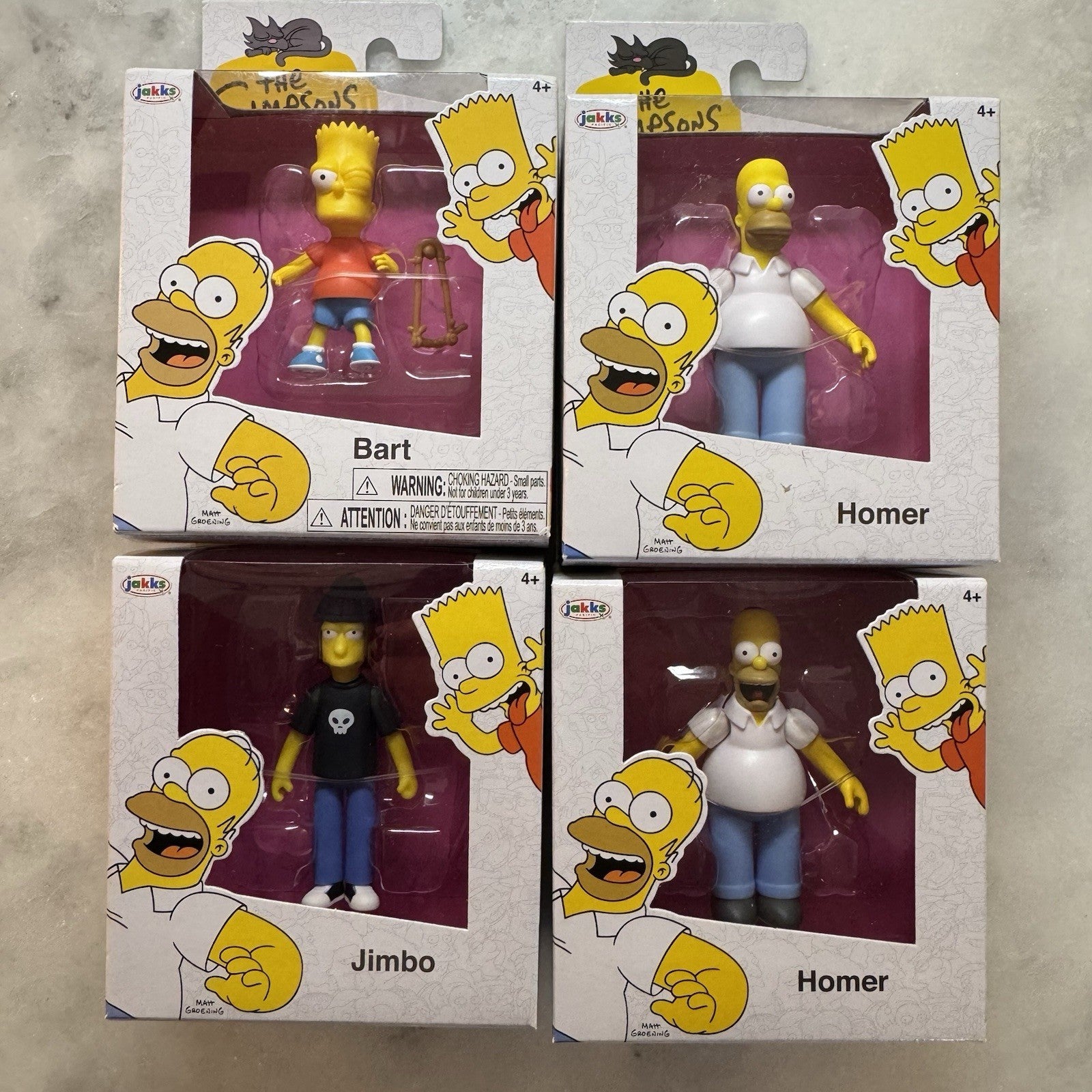 The Simpsons Action Figure Lot Bart Homer Marge Lisa Barney Ned Jimbo Jakks NEW