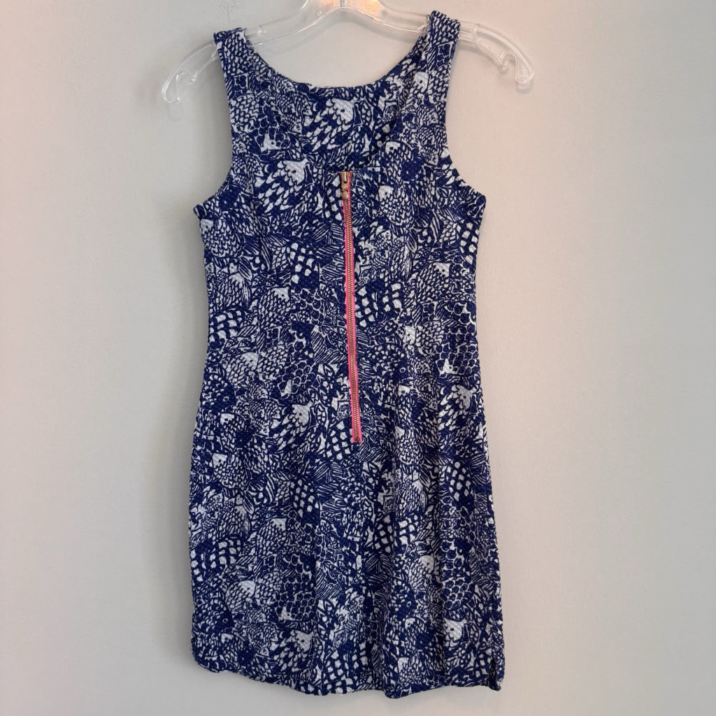 Lilly Pulitzer Target Satin Shift Dress 2 Nosie Posey Navy White Lace Pineapple