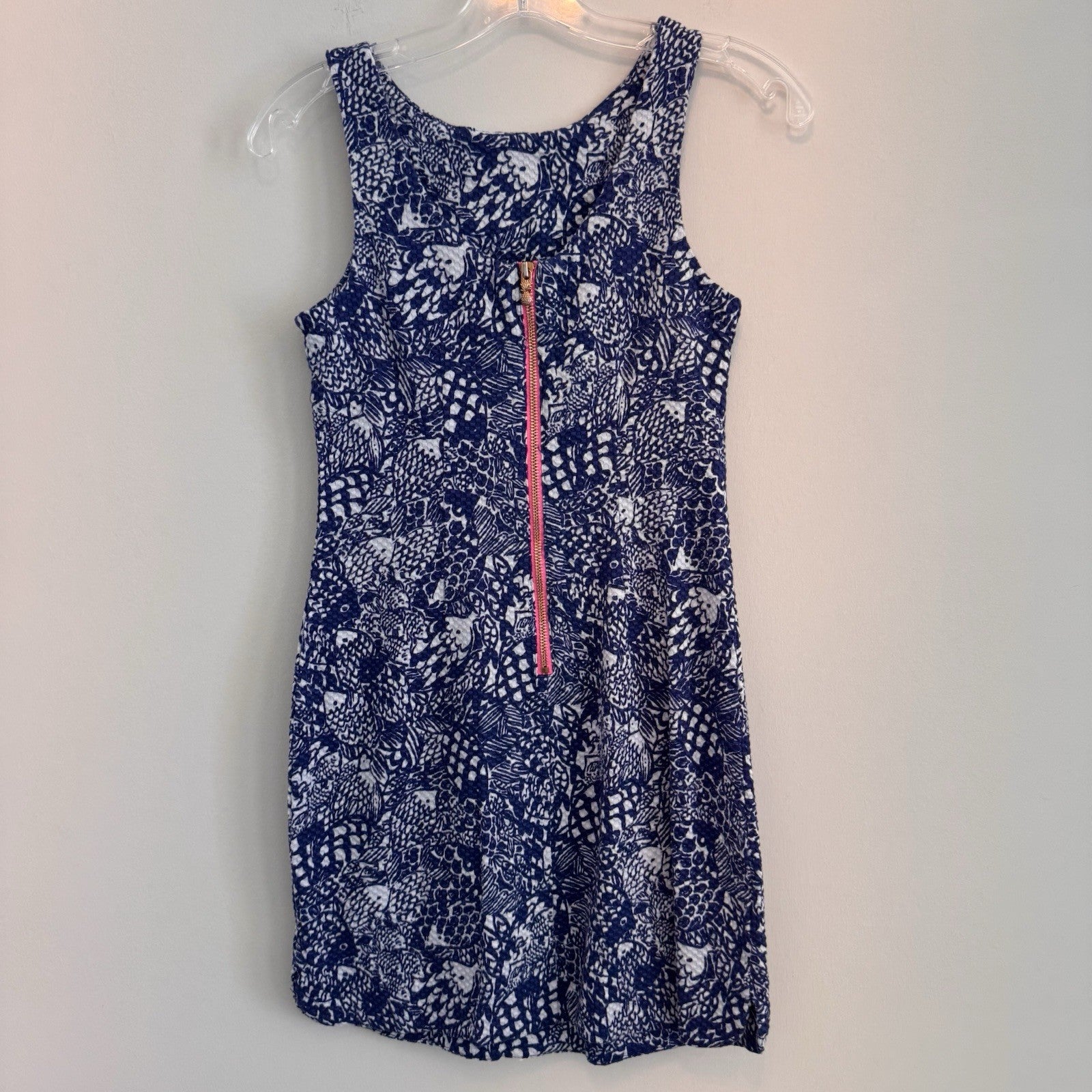 Lilly Pulitzer Target Satin Shift Dress 2 Nosie Posey Navy White Lace Pineapple