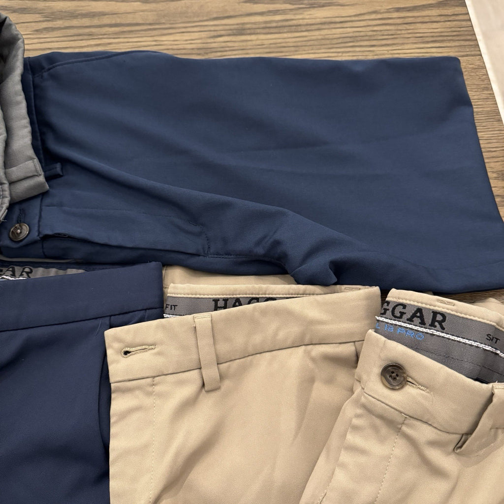 Haggar Cool 18 Pro Slim Fit Stretch Men’s Pants 34x32 Blue, Gray, Khaki, Black