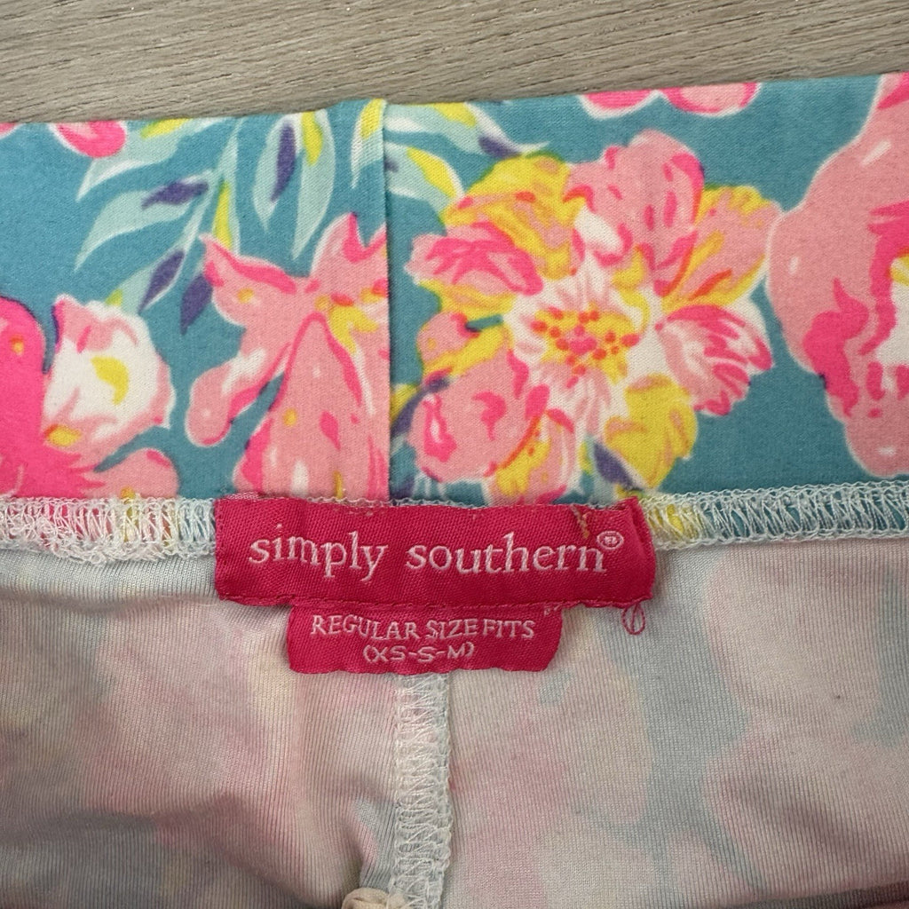Simply Southern Leggings Lot of 4 XS S M Flamingo Palm Floral Preppy