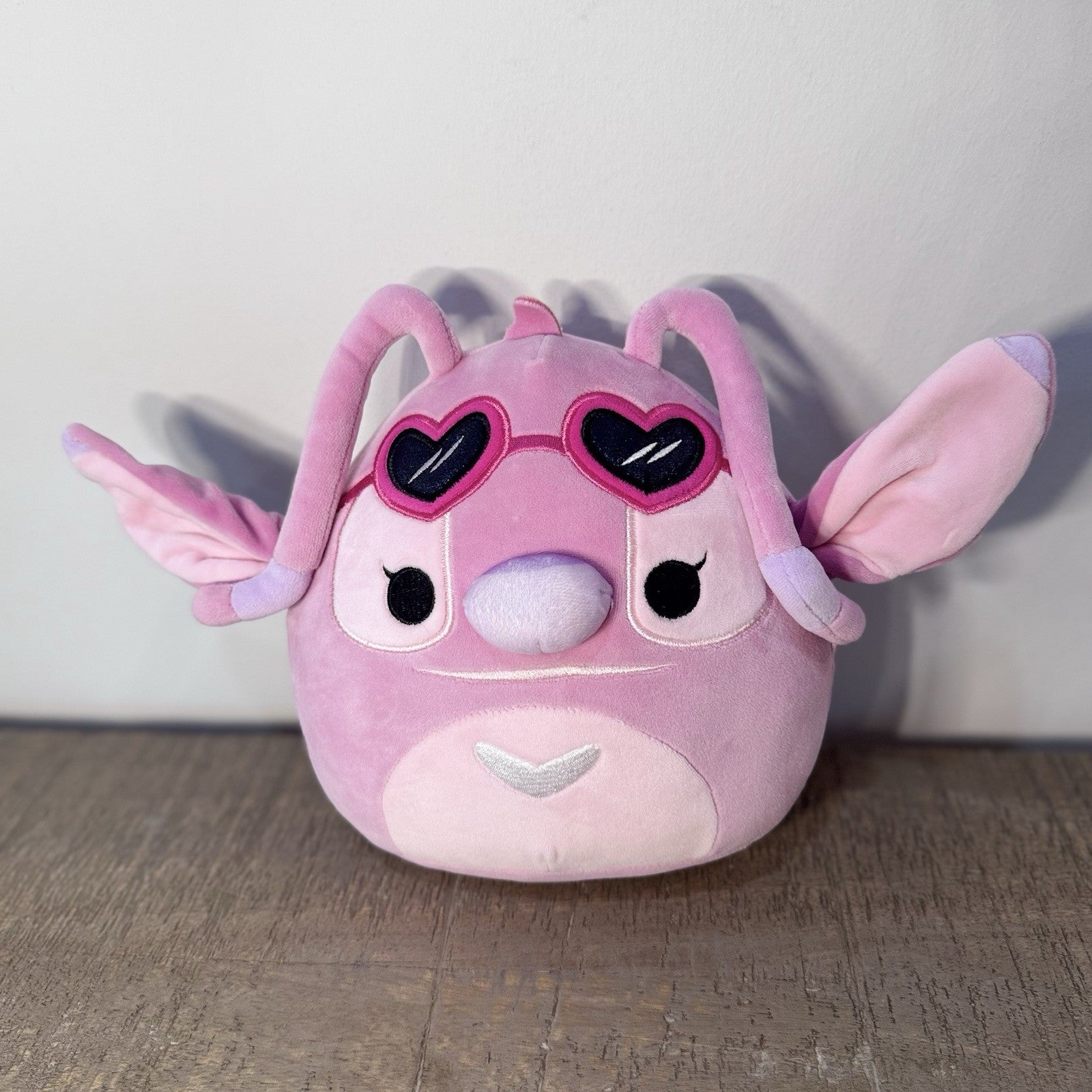 Disney Squishmallows Angel Stitch Pink 8” Plush Heart Sunglasses Jazwares
