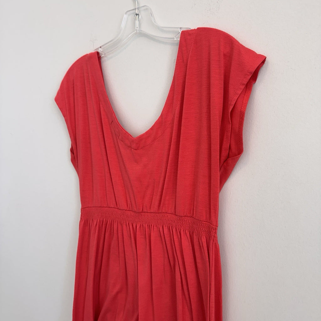 Venus Women's Large Coral Medallion Graphic V-Neck Empire Waist Mini Dress Boho