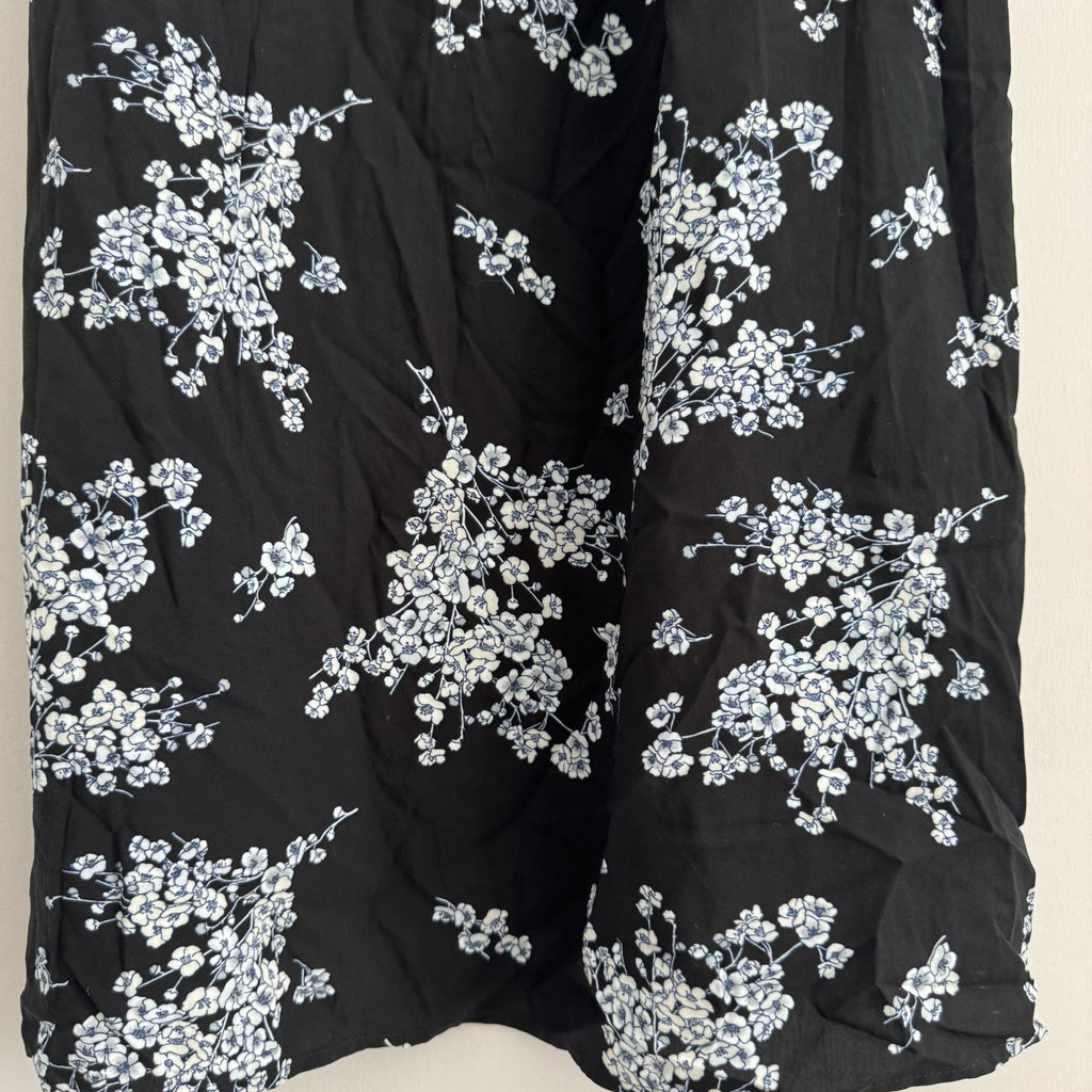 Old Navy Strapless Floral Maxi Dress M Black White Boho 2013
