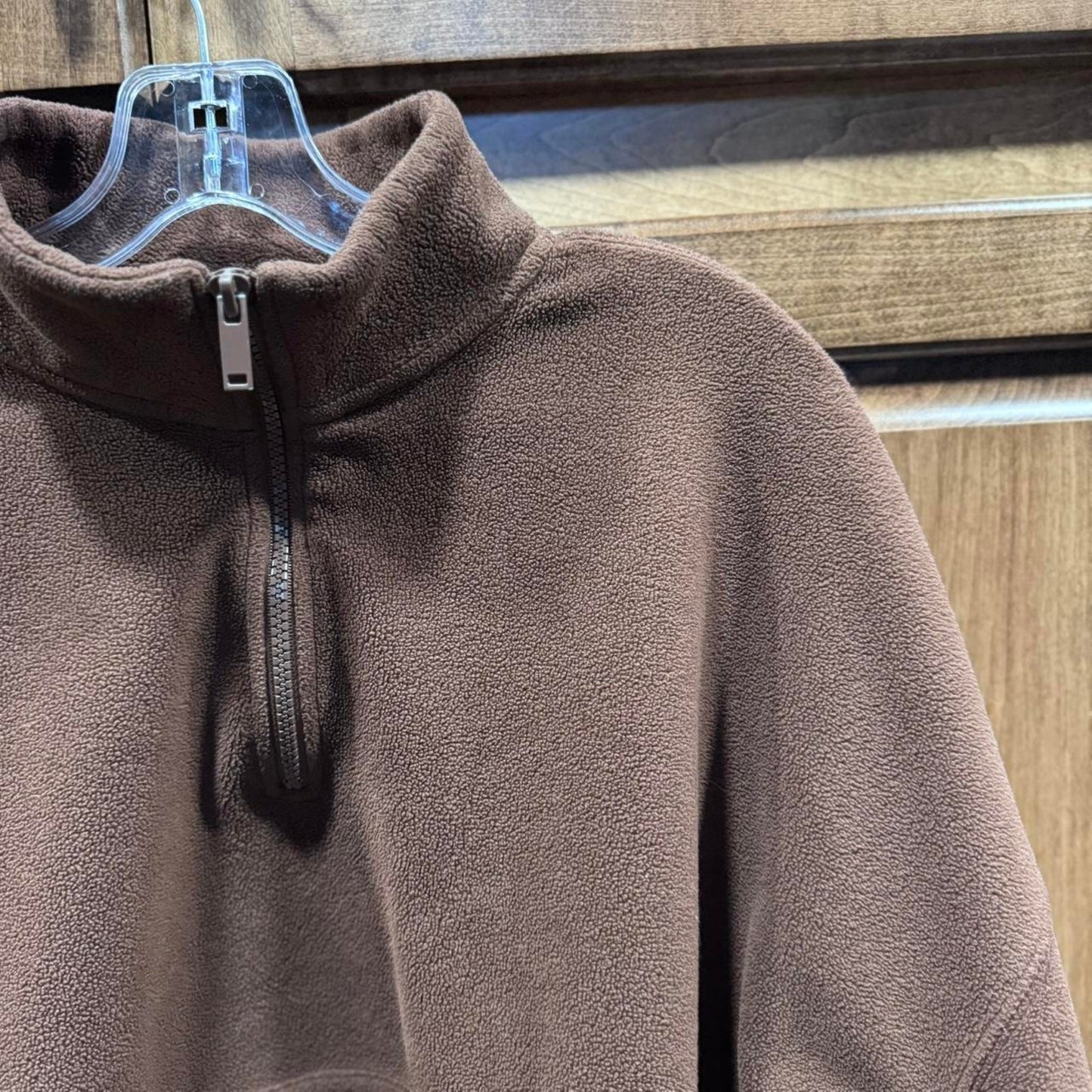 Fabletics brown quarter zip fleece Large