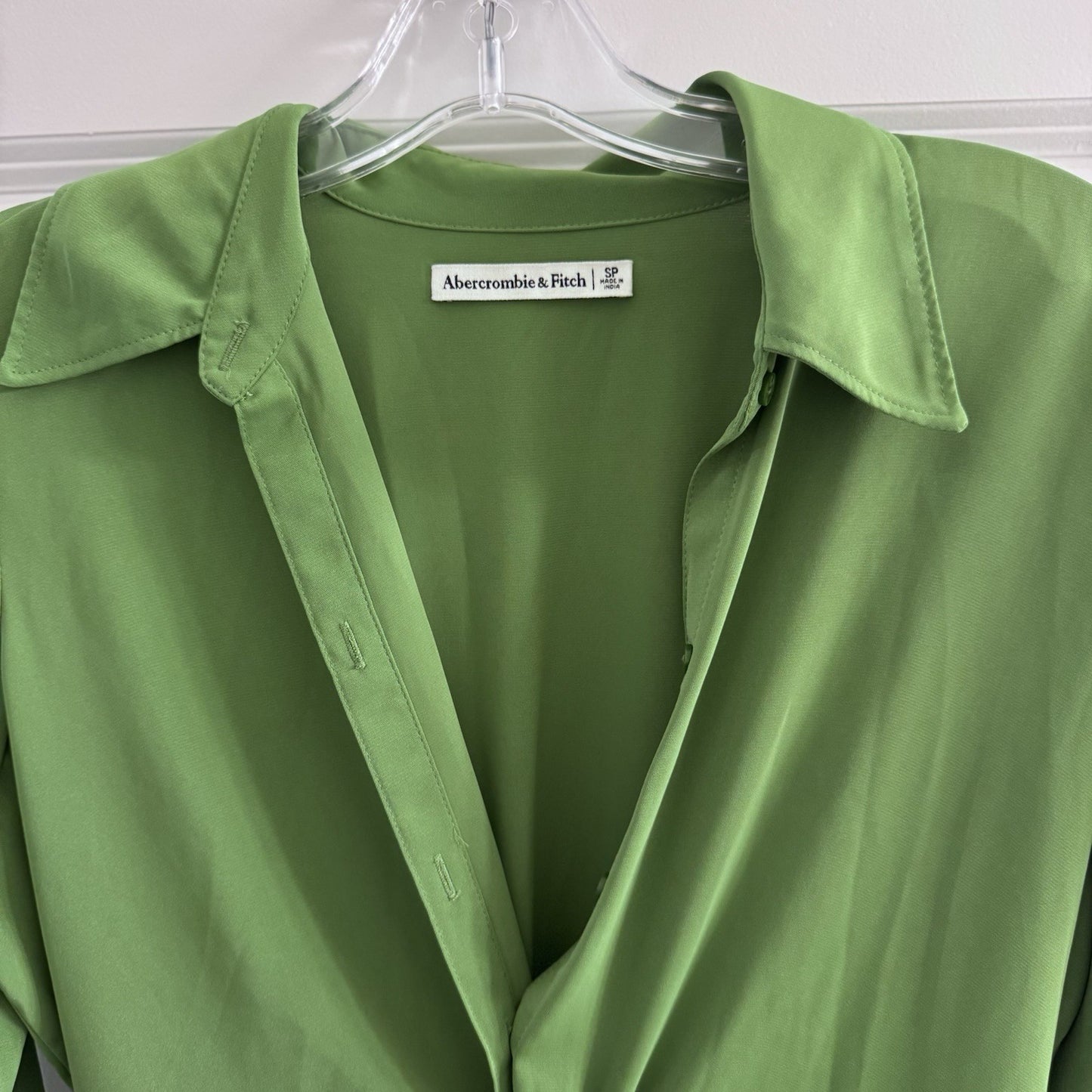 Abercrombie & Fitch Lime Green Twist Button Up Minimalist Dress Size Small