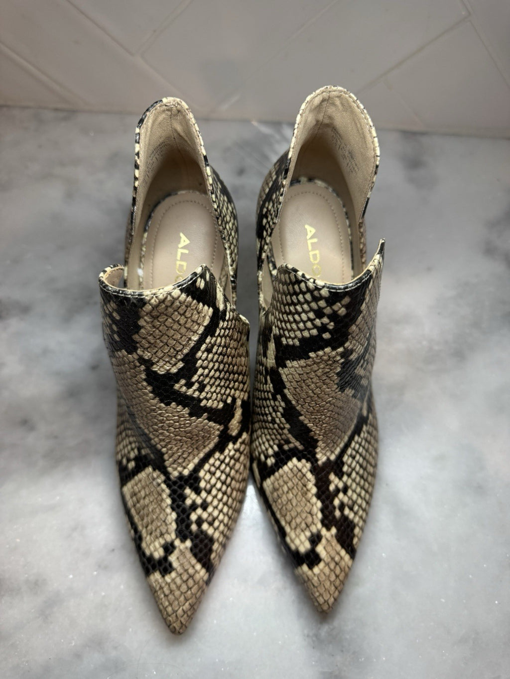 ALDO Snakeskin Pointed Toe Cutout Stiletto Heels Women’s 7.5